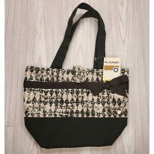Roundy Apparel Tote Bag Small Hand Bag New With Tags Black New York Magnetic Bow